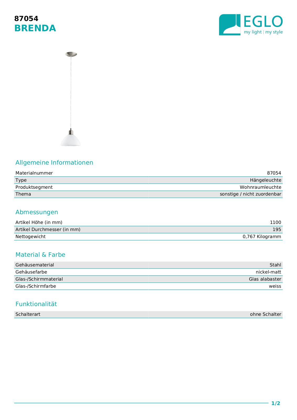 Eglo 87054 Service Manual