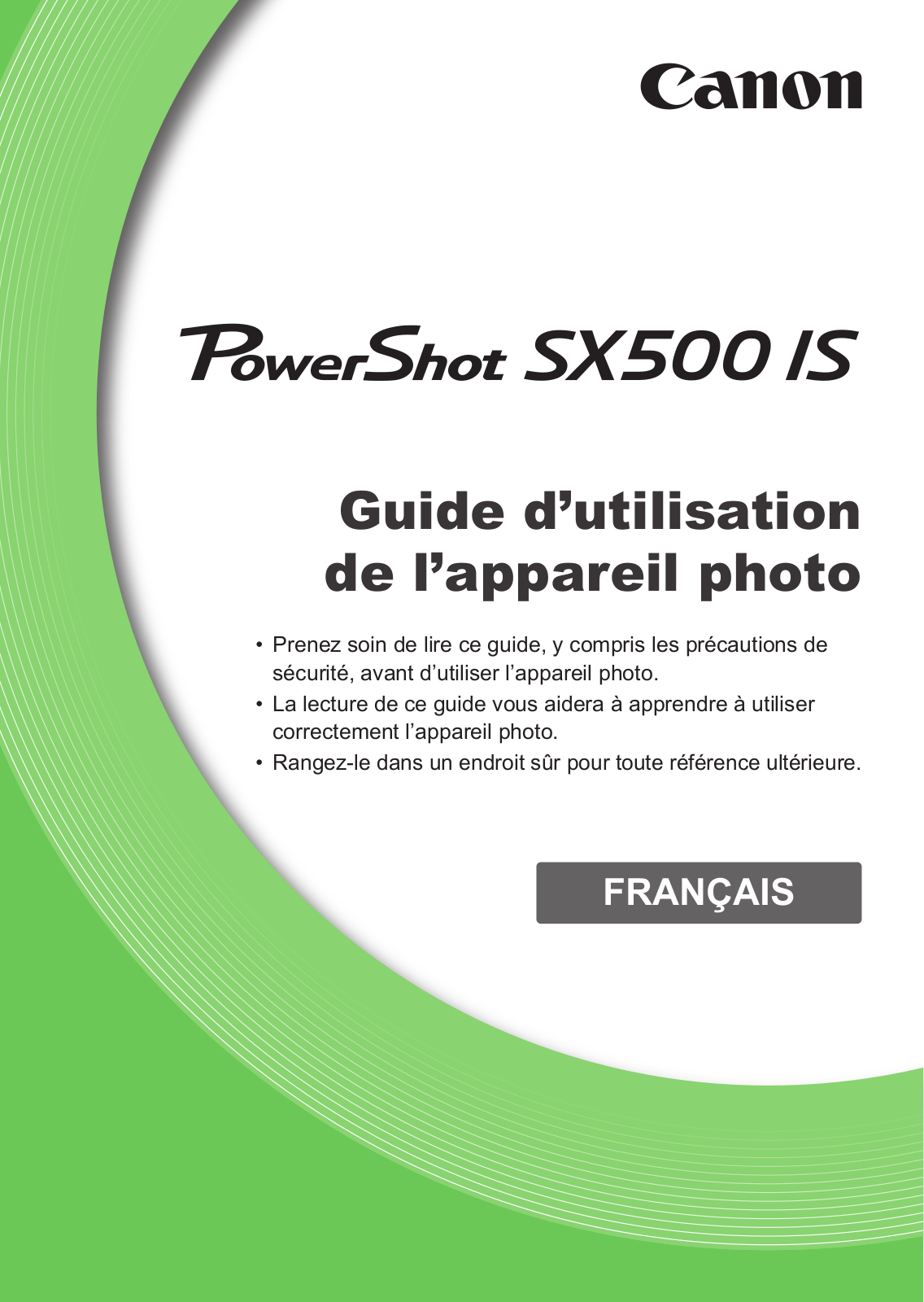 CANON POWERSHOT SX500 User Manual