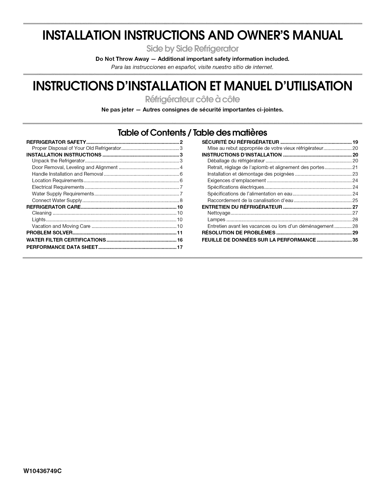 Amana ASD2575BRB03, ASD2575BRW01, ASD2575BRB01, ASD2275BRW00, ASD2275BRS00 Installation Guide - ManualMachine.com