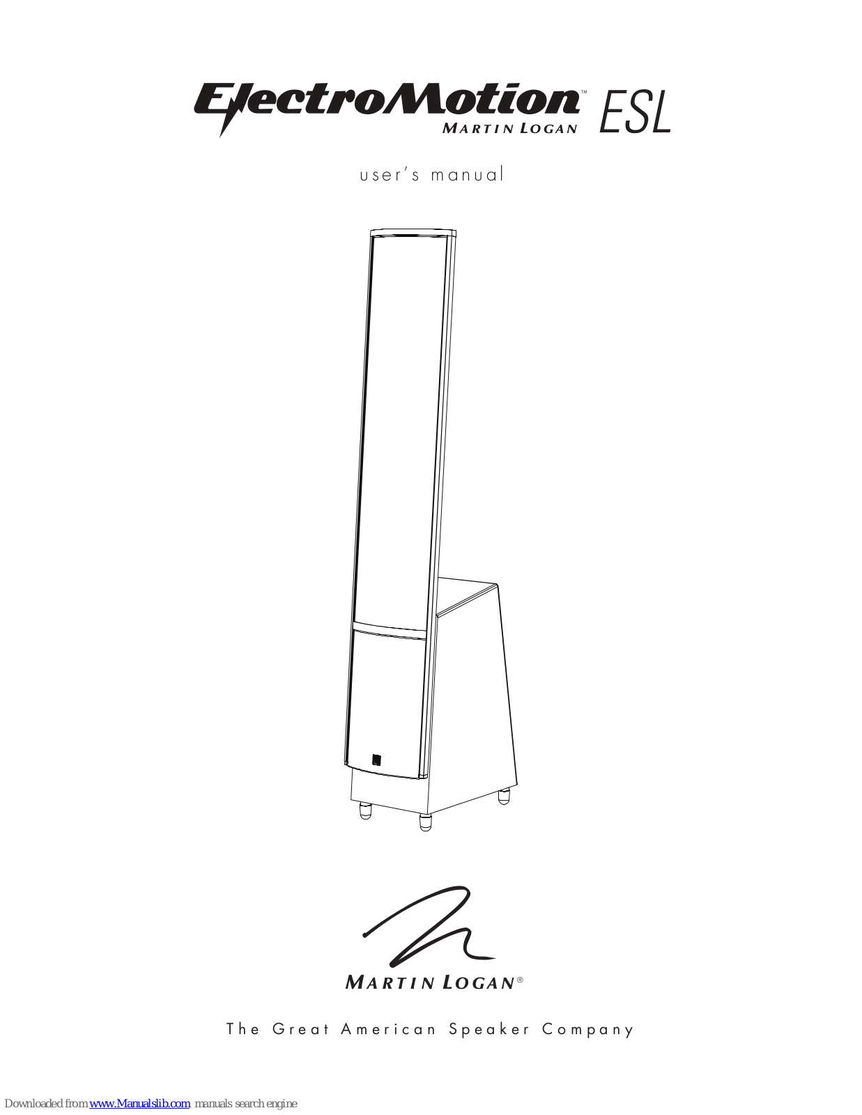 MartinLogan ElectroMotion ESL User Manual