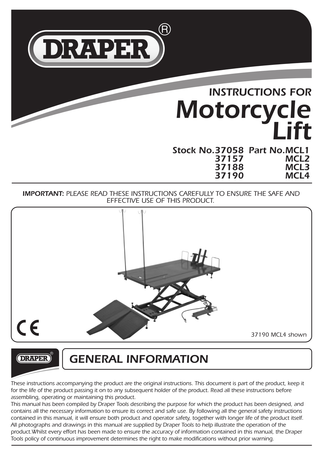 Draper Tools 37157 Instructions - ManualMachine.com
