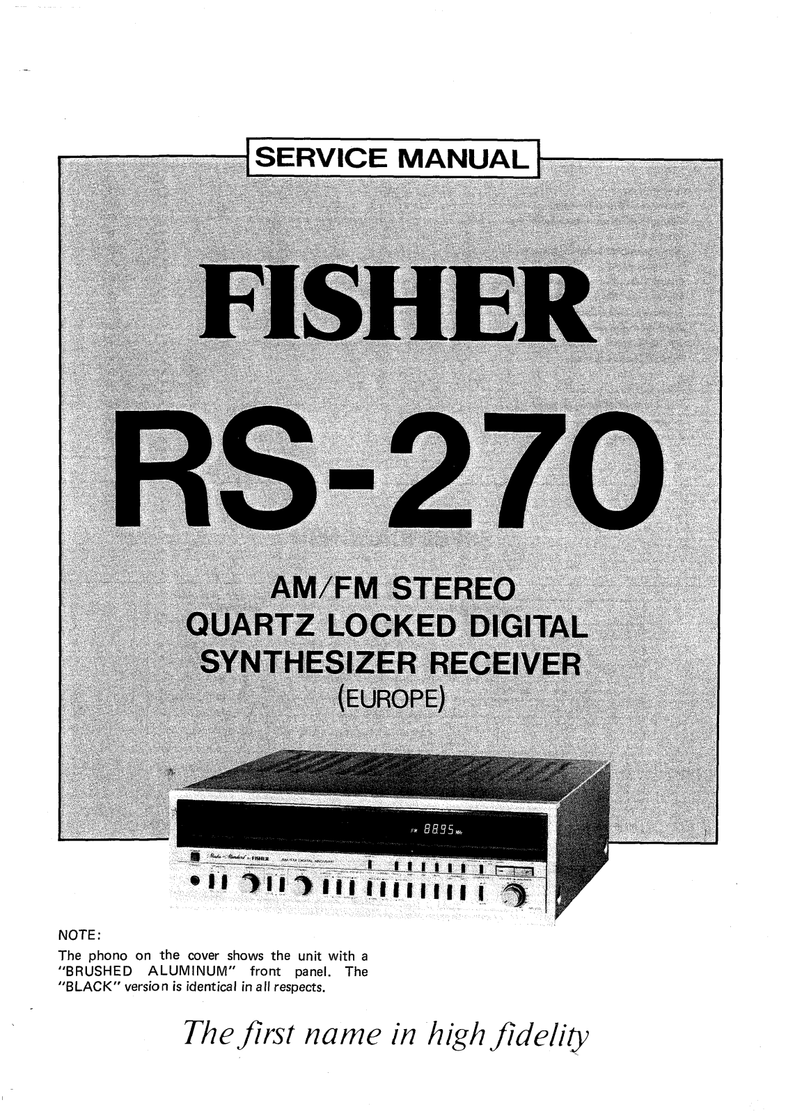 Fisher RS-270 Service manual