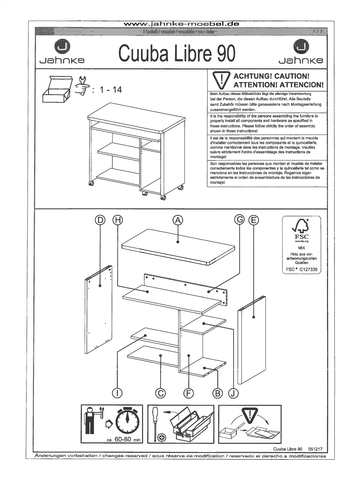 Jahnke CU-Libre 90 Assembly instructions