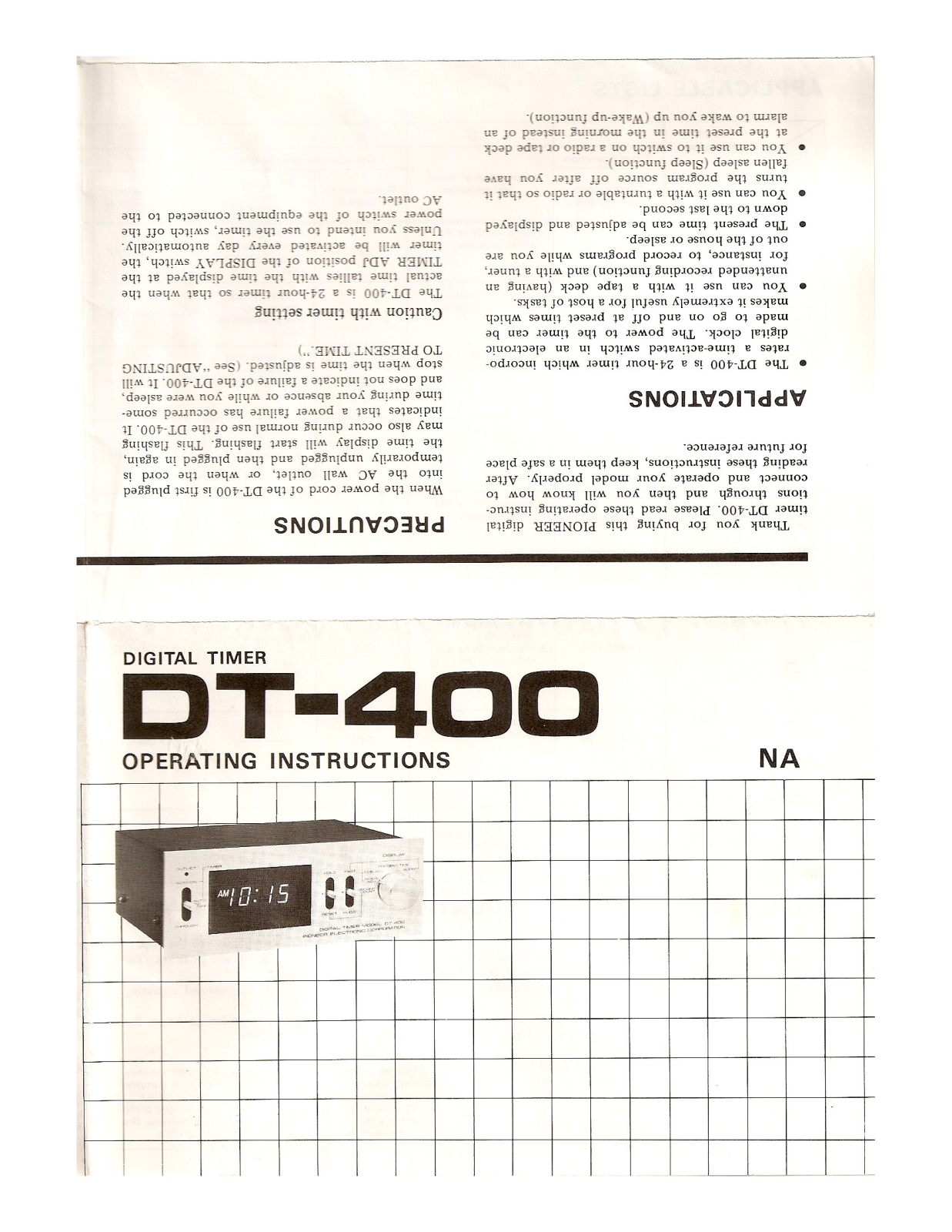 Pioneer DT-400 Owners manual
