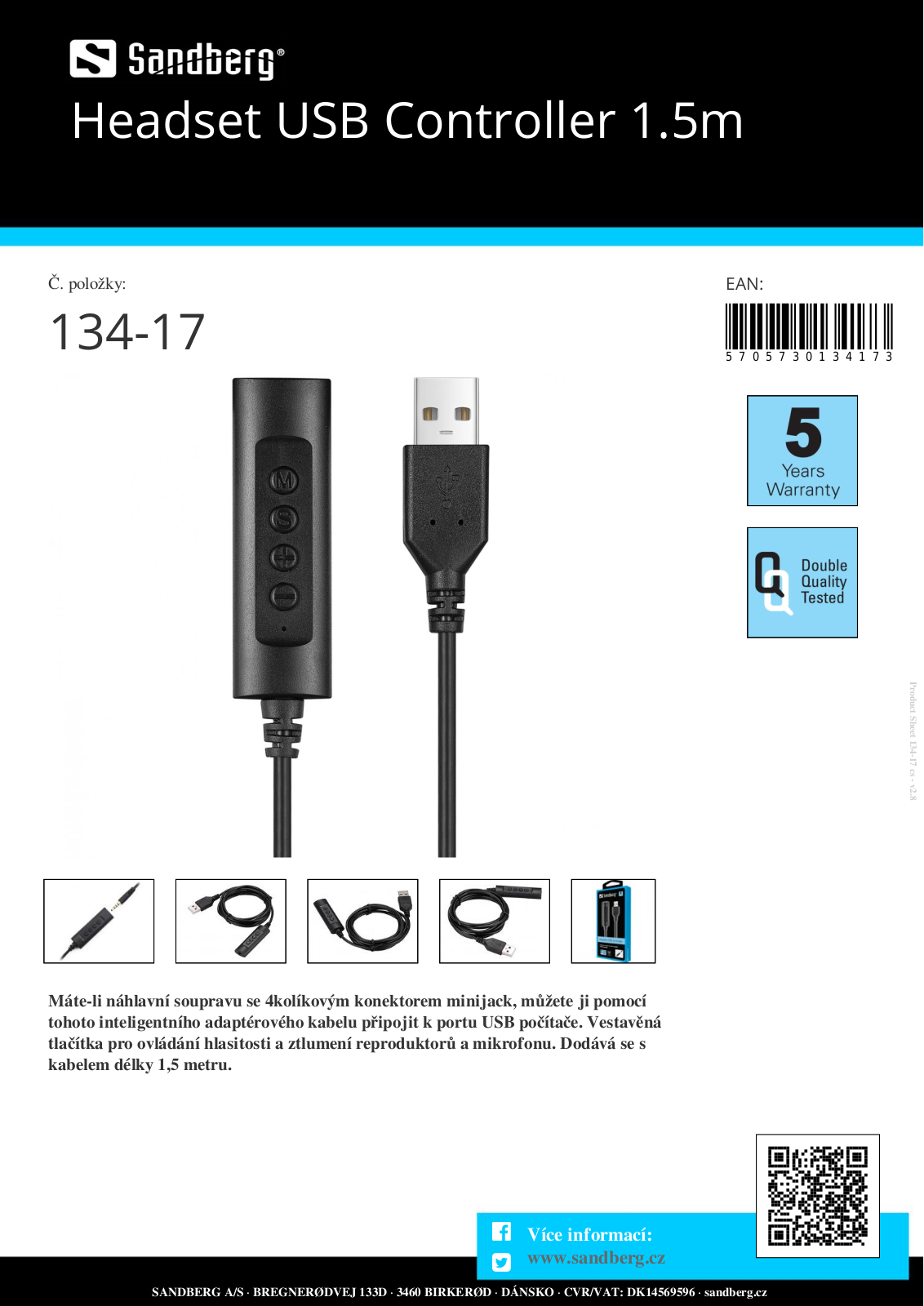 SANDBERG 134-17 Datasheet