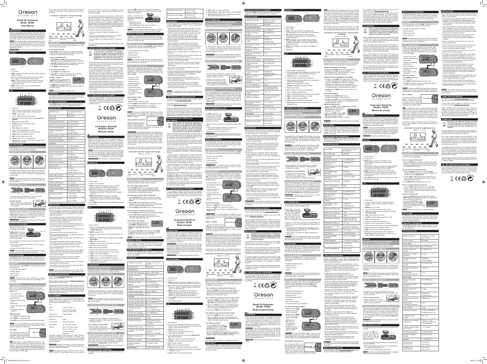 Oregon Scientific PE208 User Manual