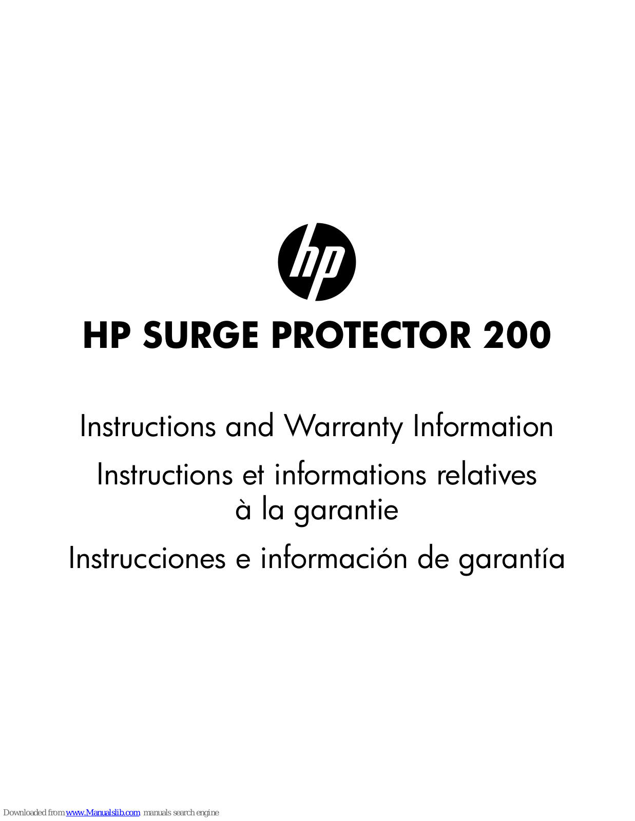 HP PROTECTOR 200, Digital PowerCenter 200 Instructions And Warranty Information