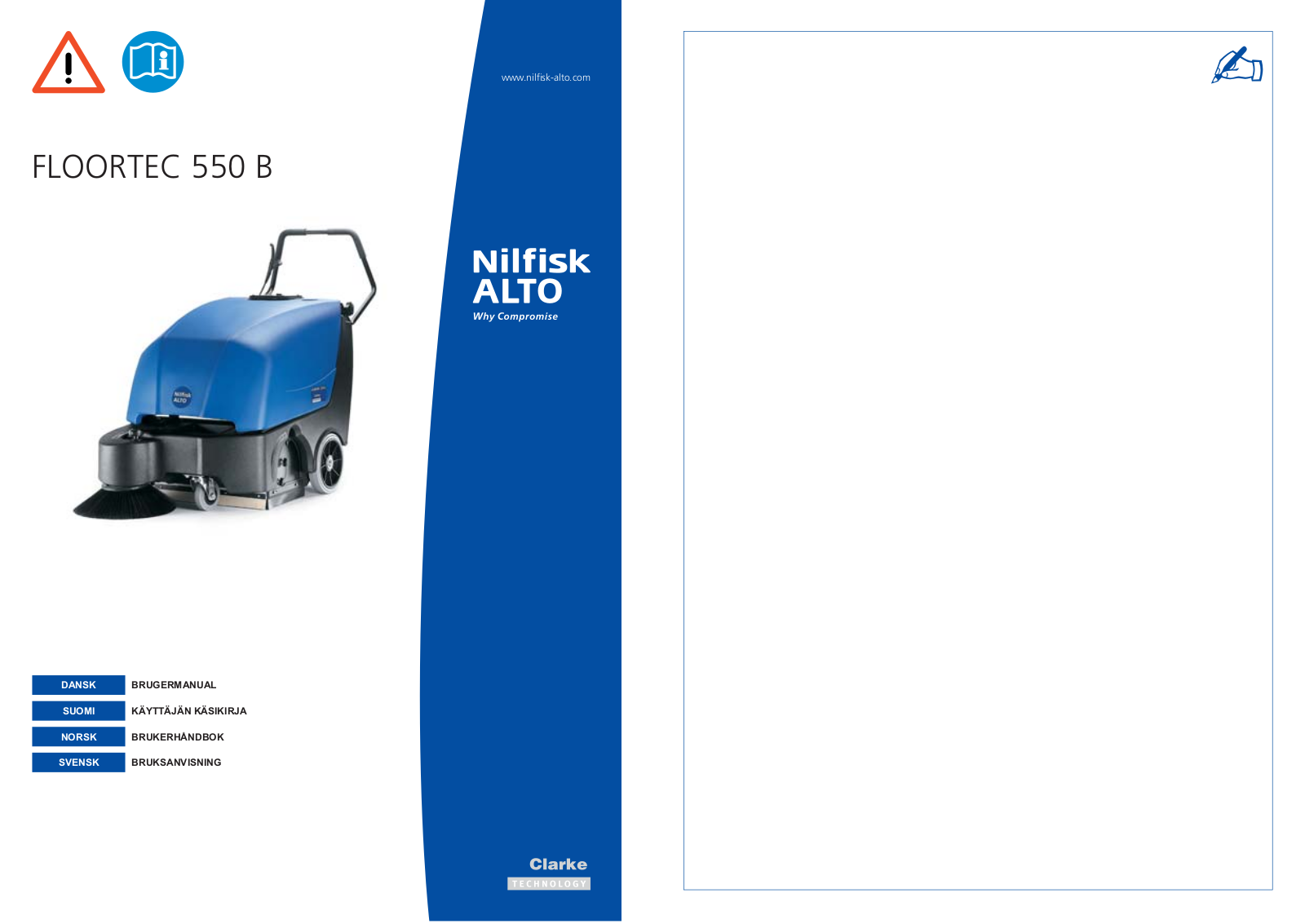 Nilfisk FLOORTEC 550 B User Manual