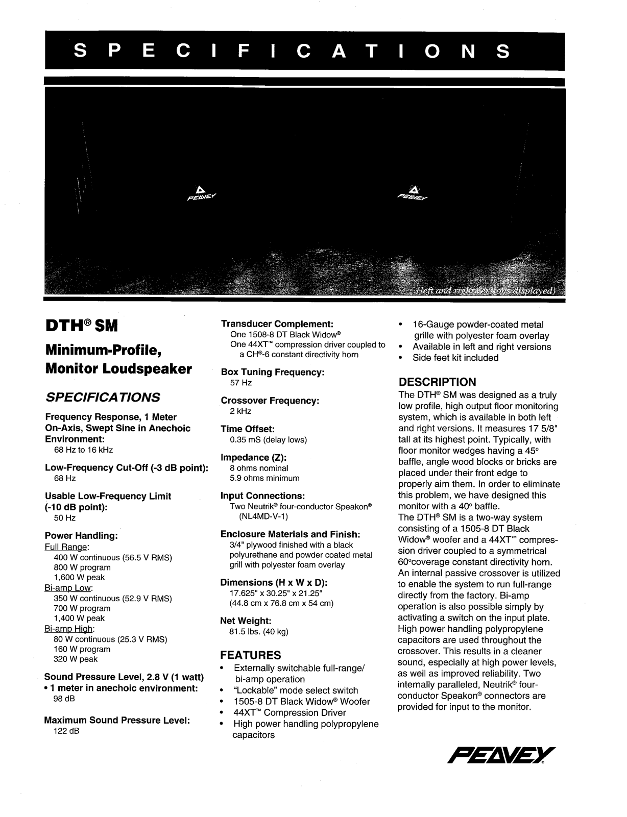 Peavey DTH SM User Manual