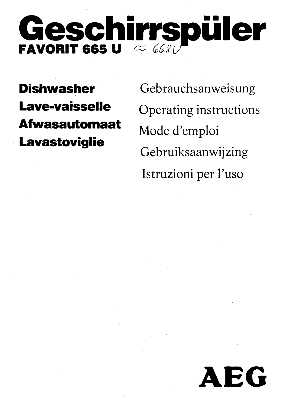 AEG-Electrolux FAV665, FAV665U-W User Manual