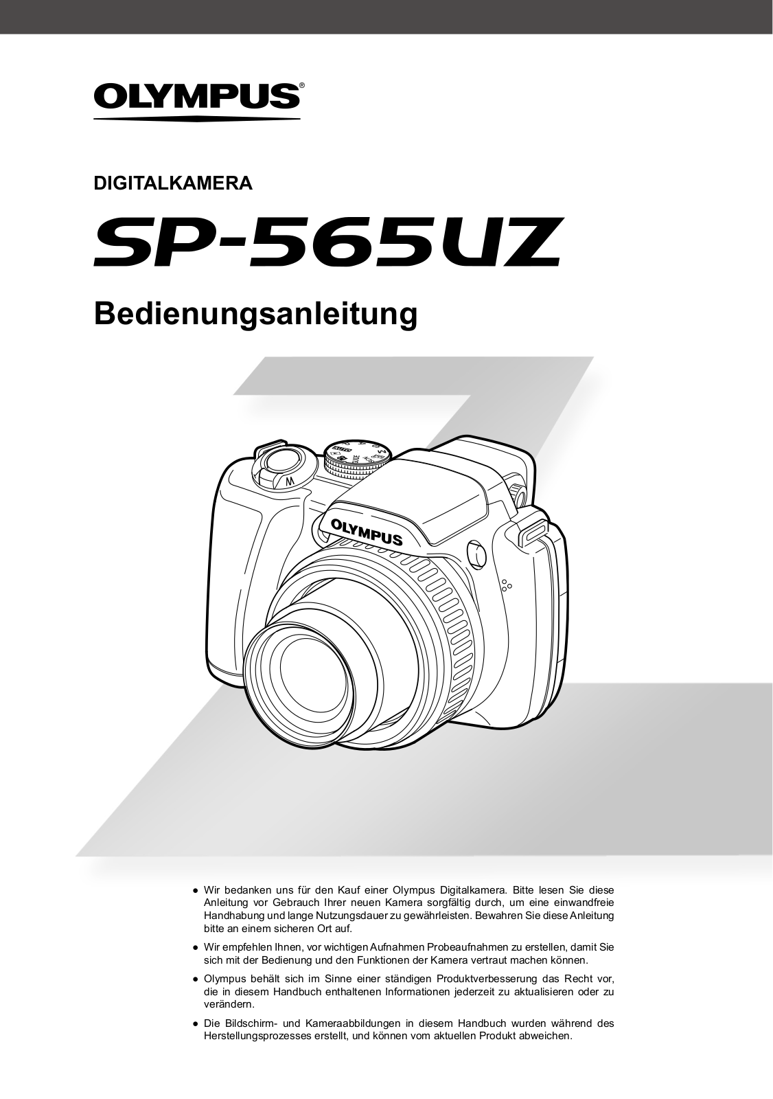 OLYMPUS SP-565 UZ User Manual