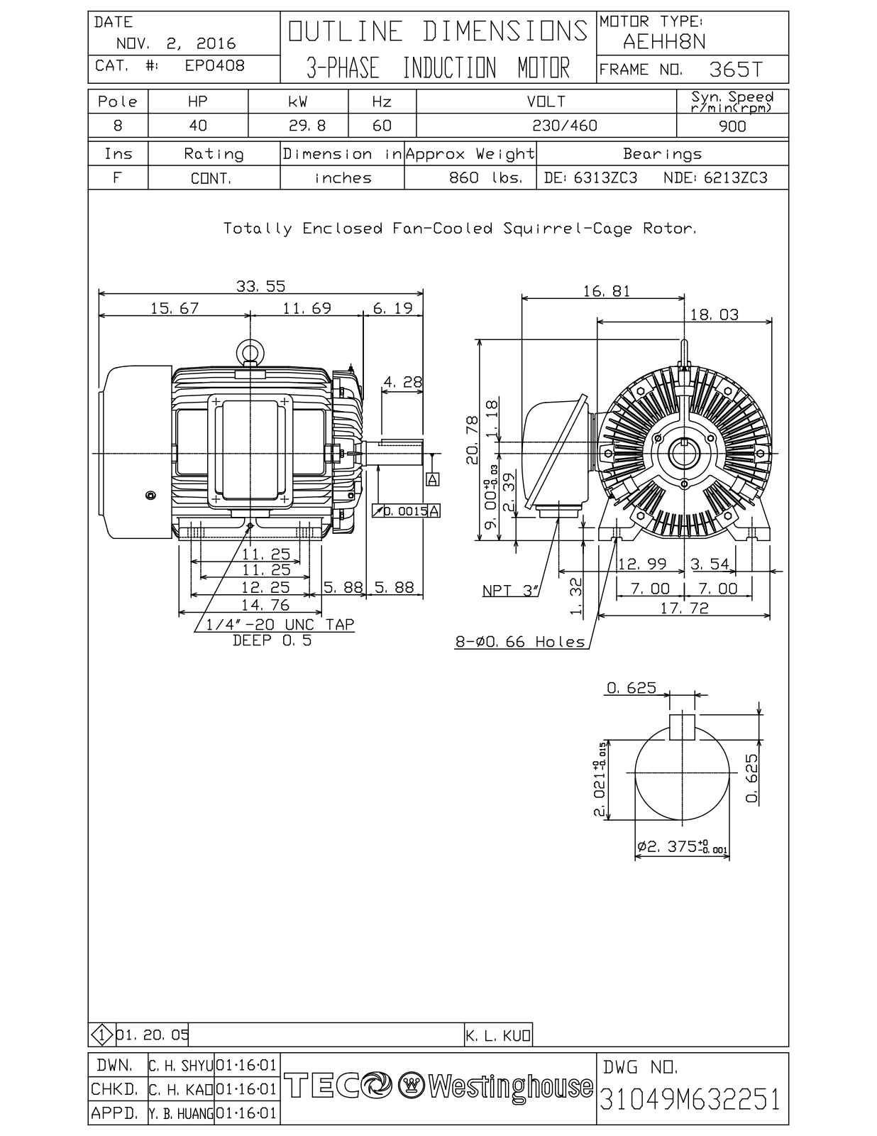 Teco EP0408 Reference Drawing