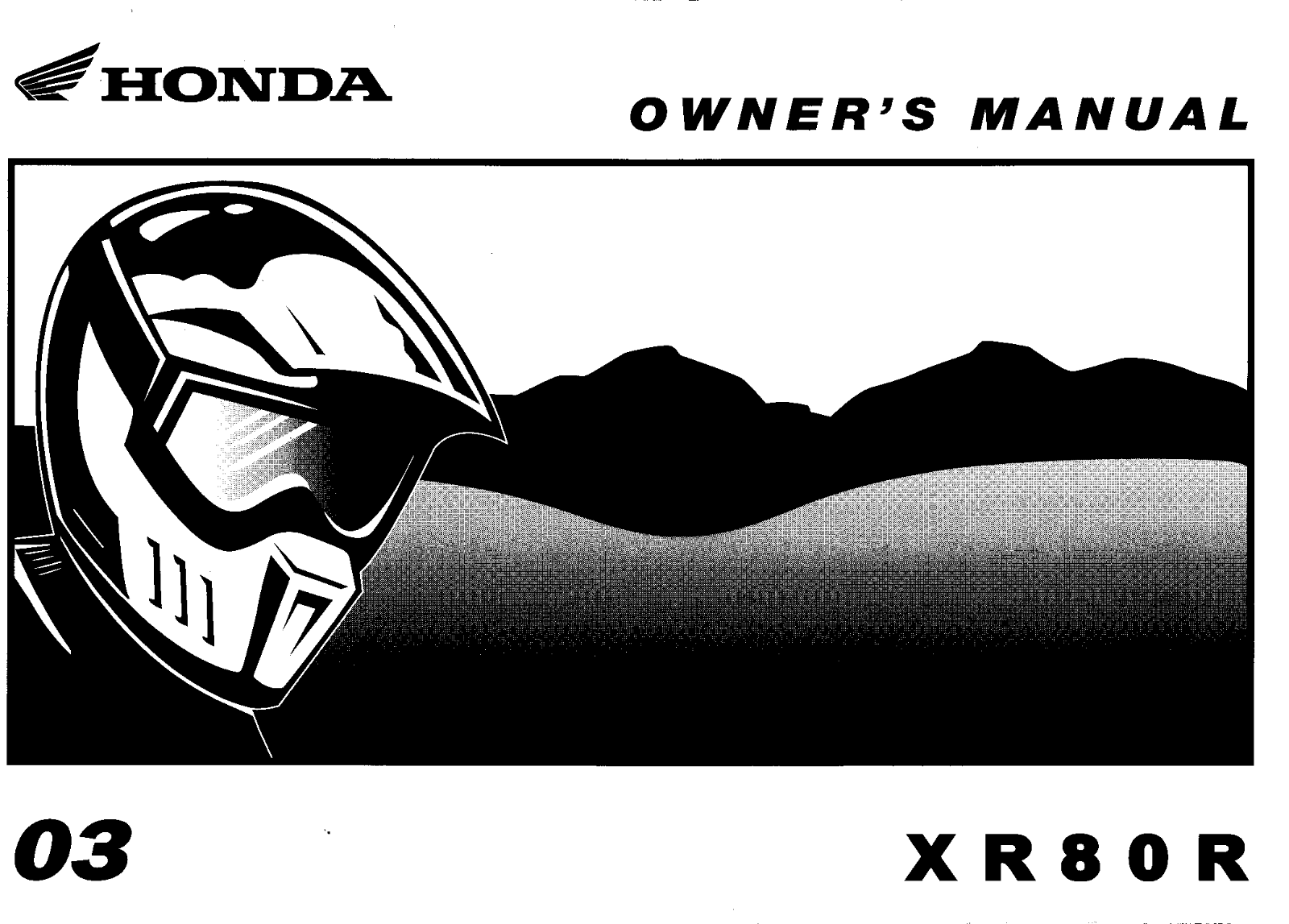 Honda XR80R 2003 Owner's Manual