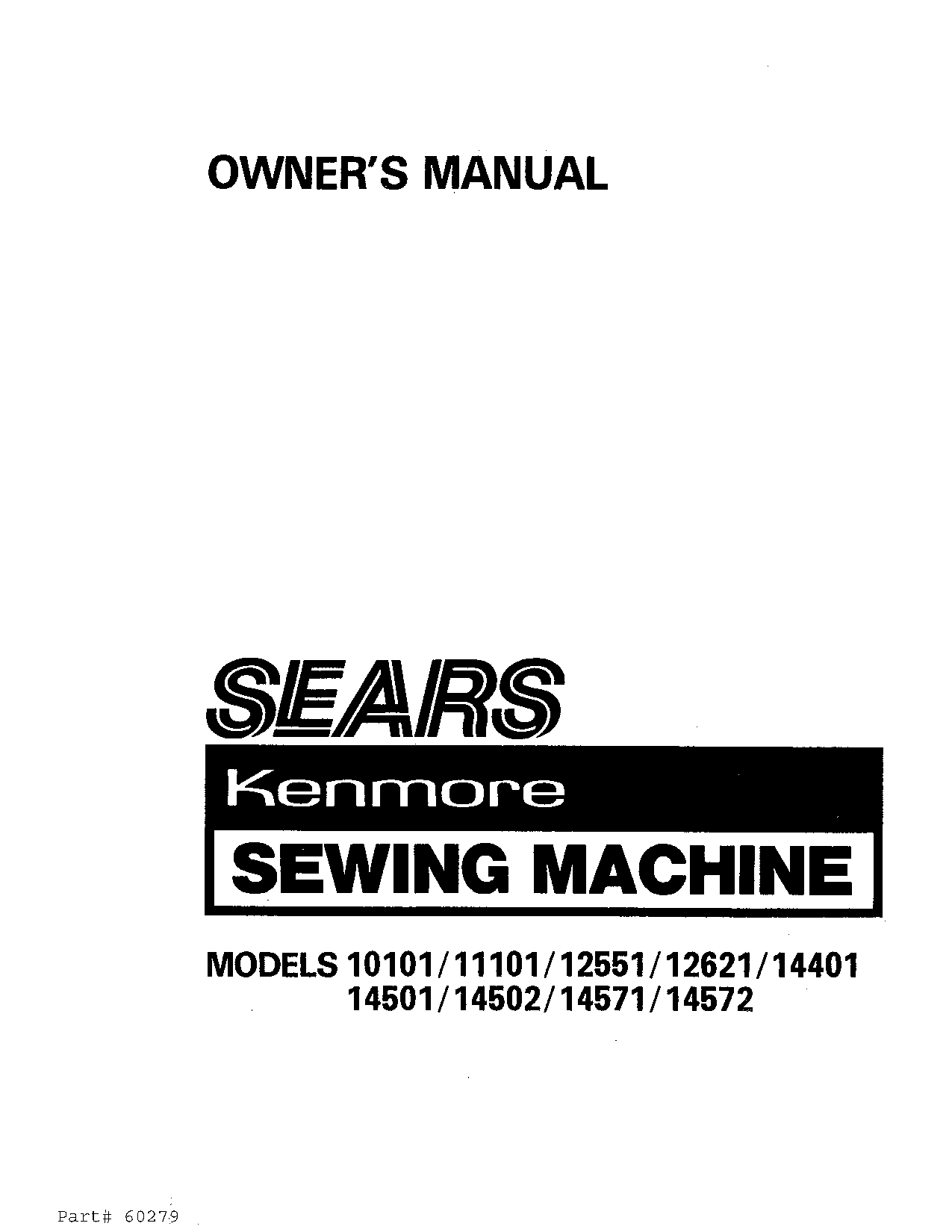 Kenmore SWA-RS 14572, SWA-RS 12551 User Manual