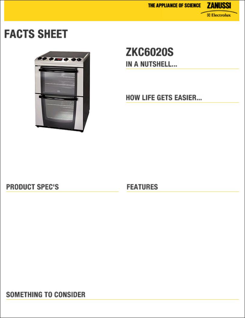 Zanussi ZKC6020S User Manual
