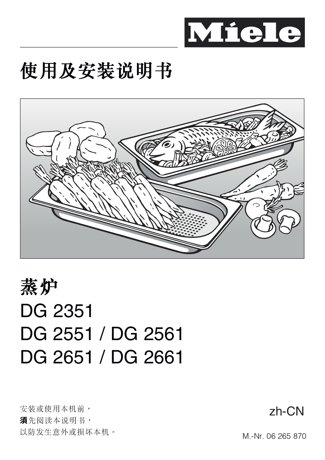 Miele DG 2351, DG 2551, DG 2561, DG 2651, DG 2661 Installation Manual