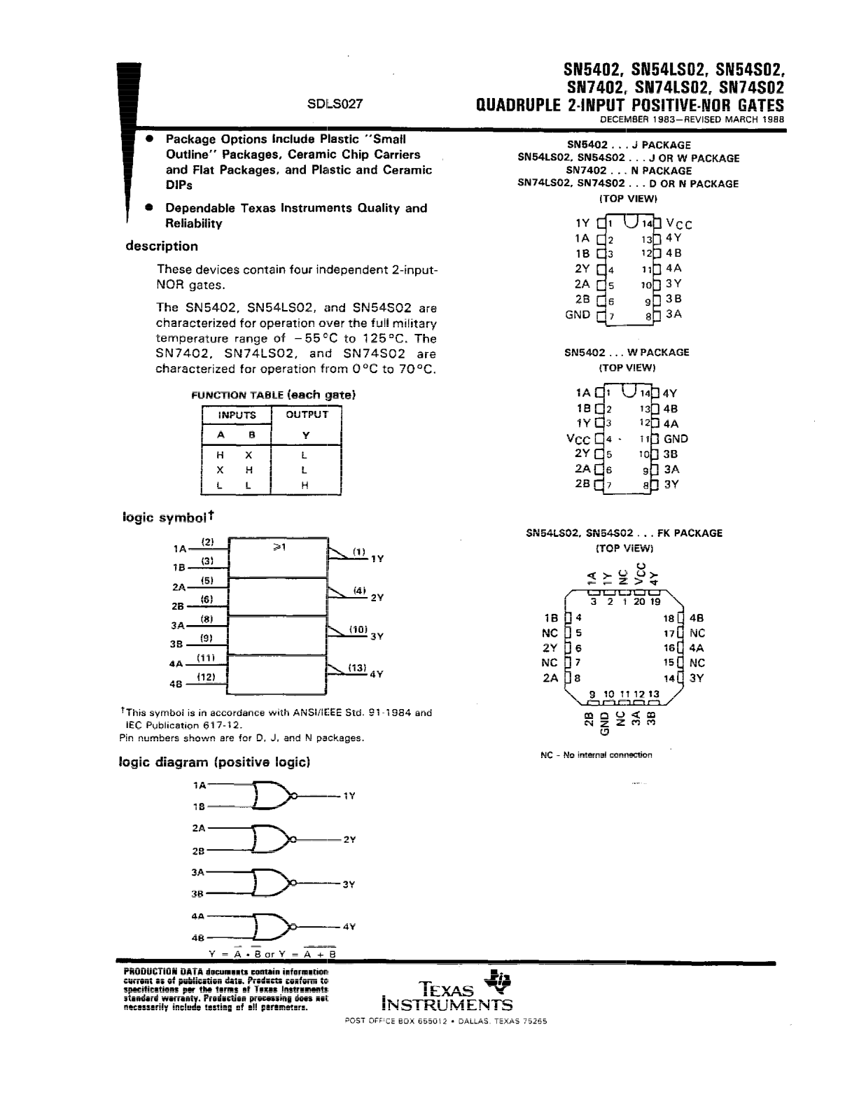 Datasheet JM38510-30301BDA, JM38510-30301BCA, JM38510-30301B2A, JM38510-00401BDA, JM38510-00401BCA Datasheet (Texas Instruments) - ManualMachine.com