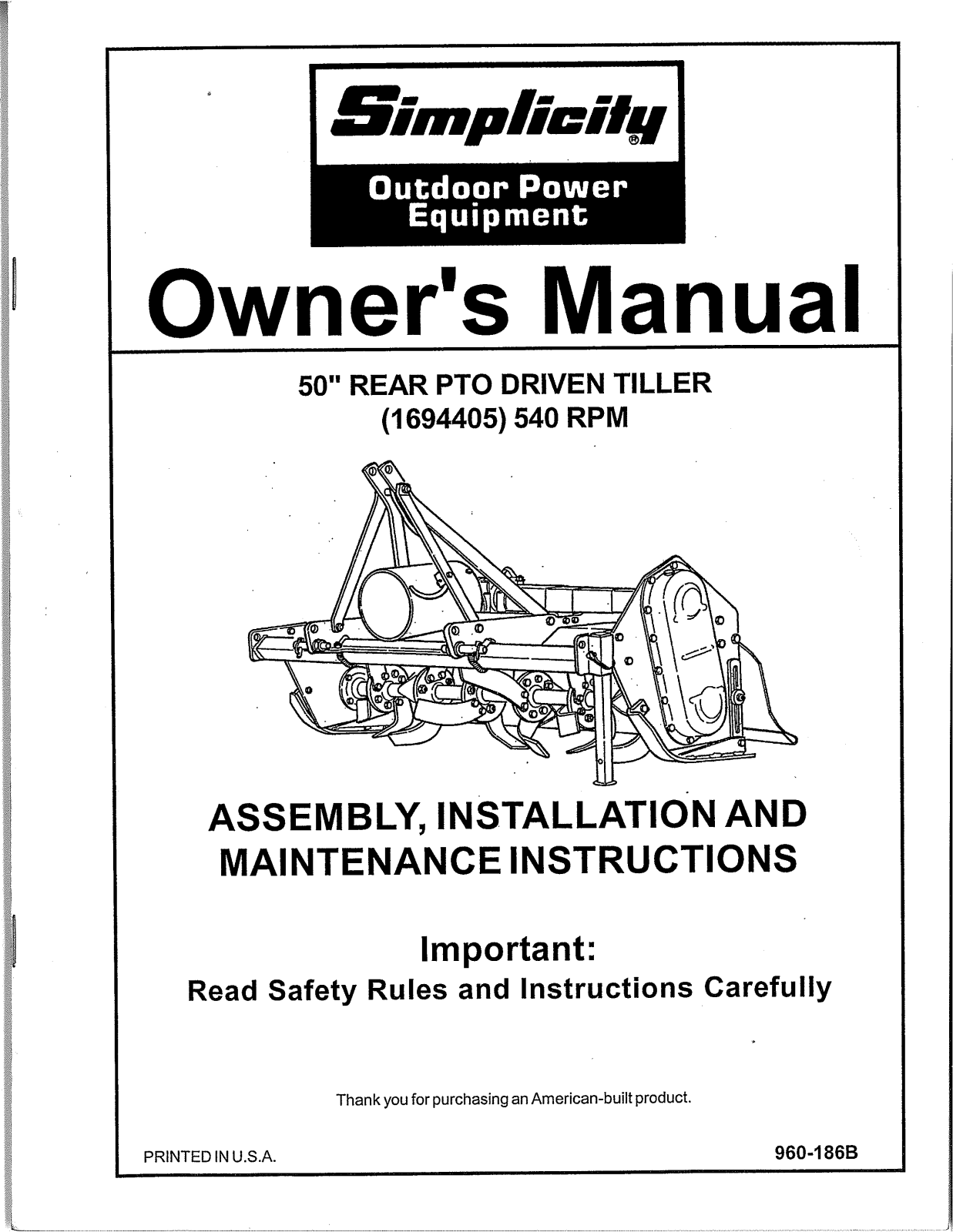 Simplicity 1694405 User Manual