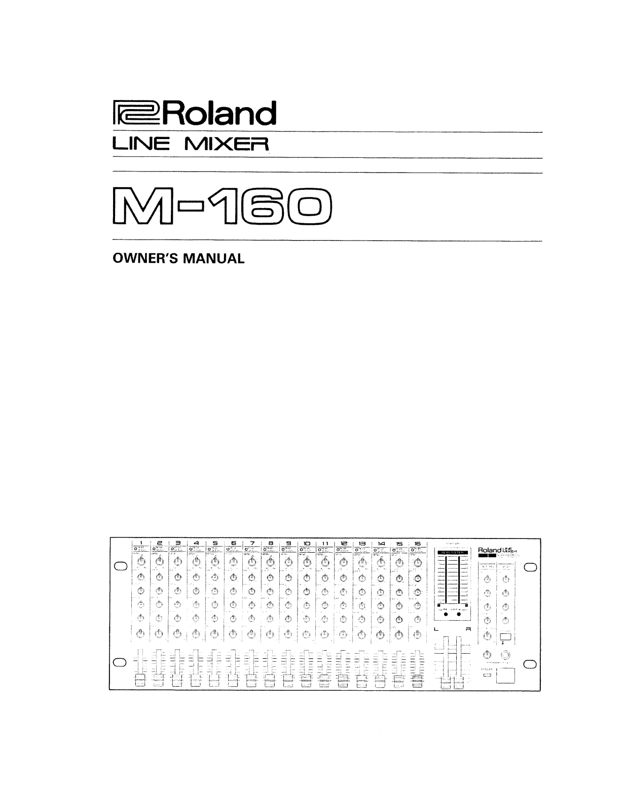 Roland Corporation M-160 Owner's Manual