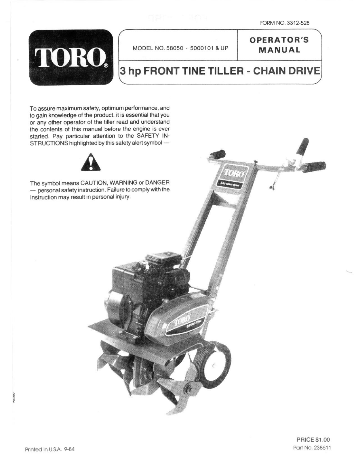 Toro 58050 Operator's Manual