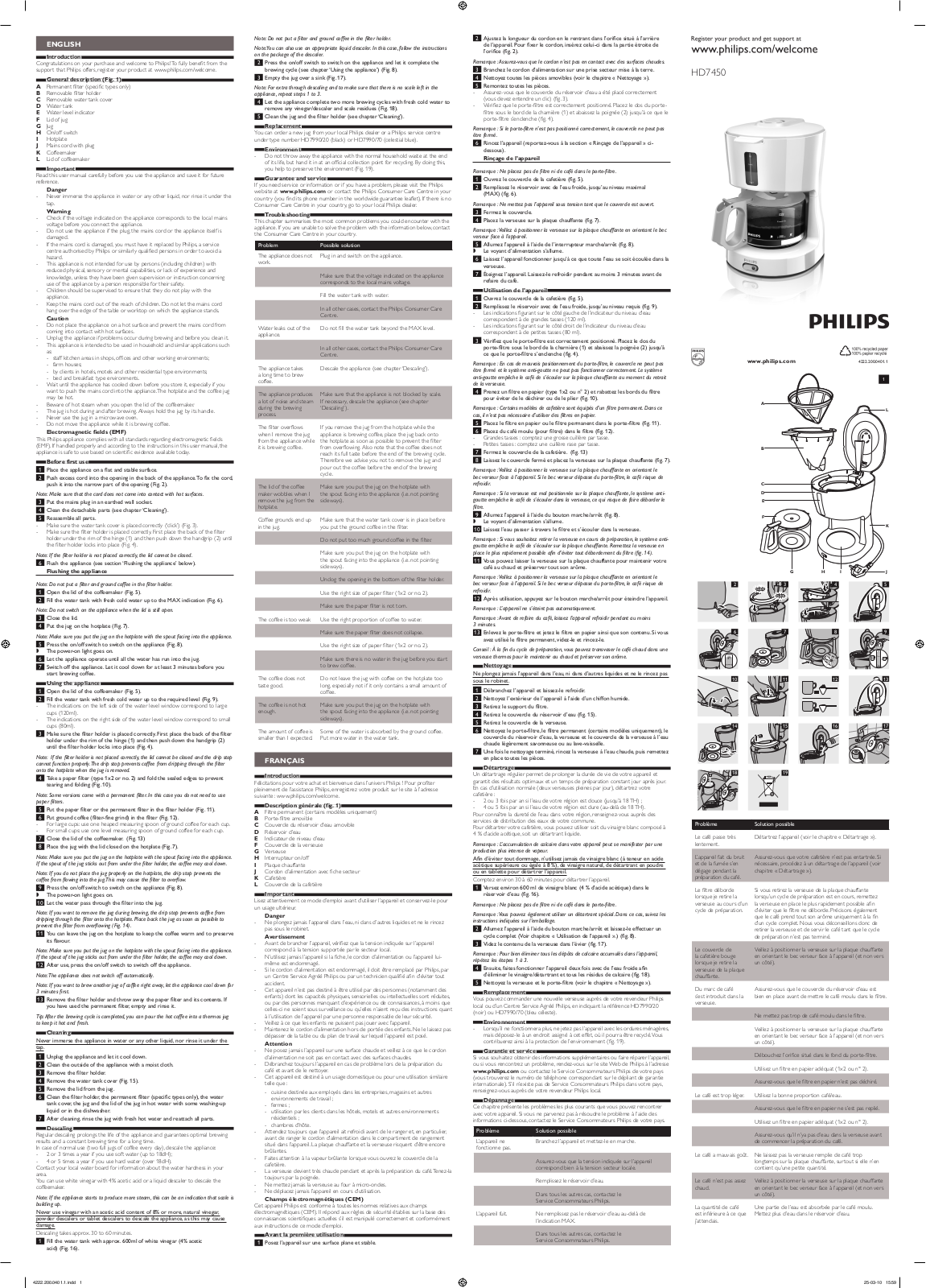 Philips Daily Collection Kaffeemaschine User Manual
