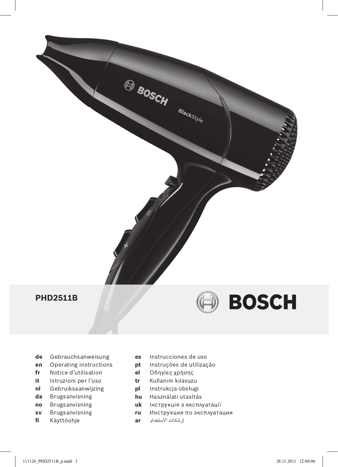 Bosch PHD2511 User Manual