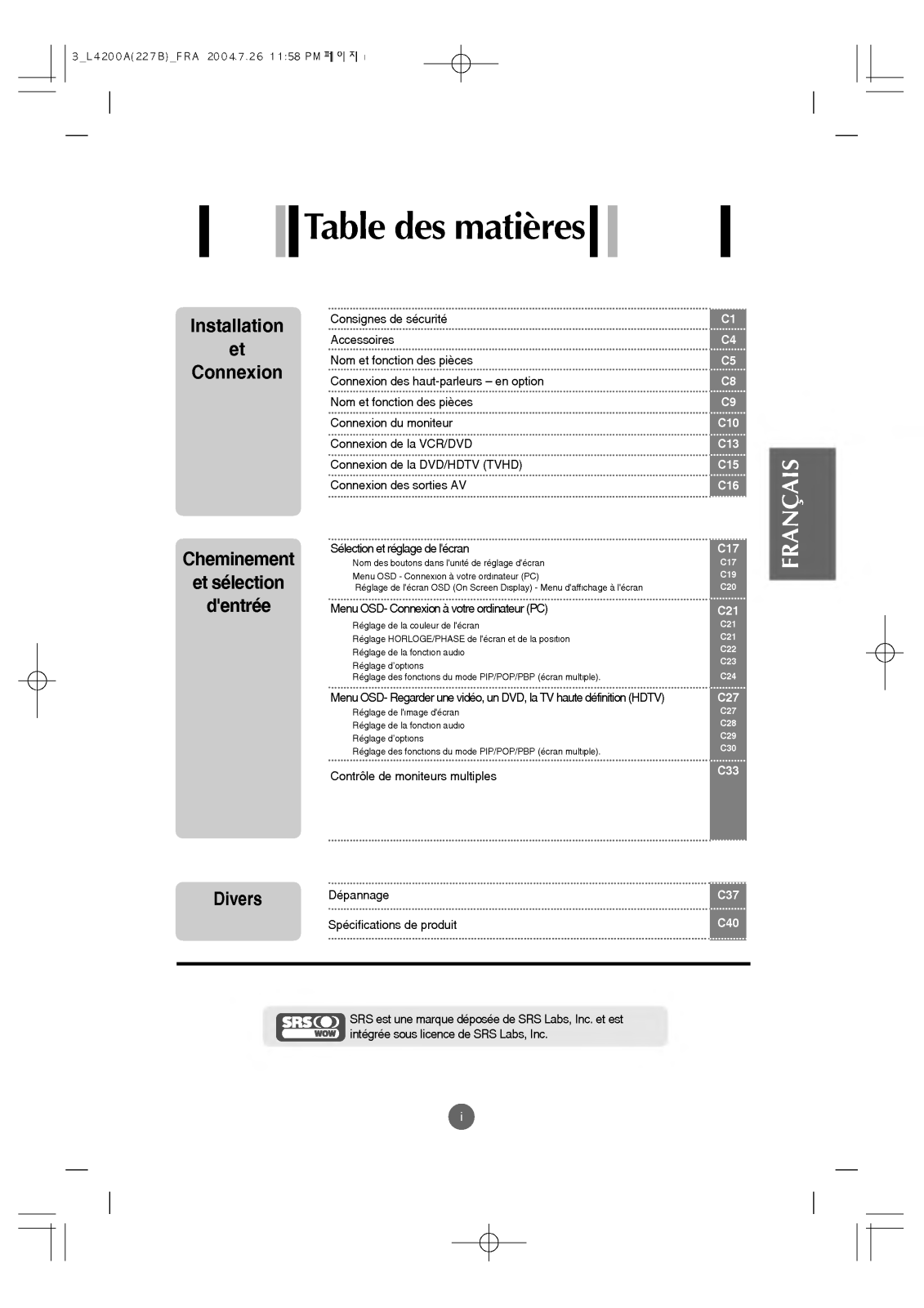 LG L4200AFS, L4200AF, L4200AP, L4200A User Manual