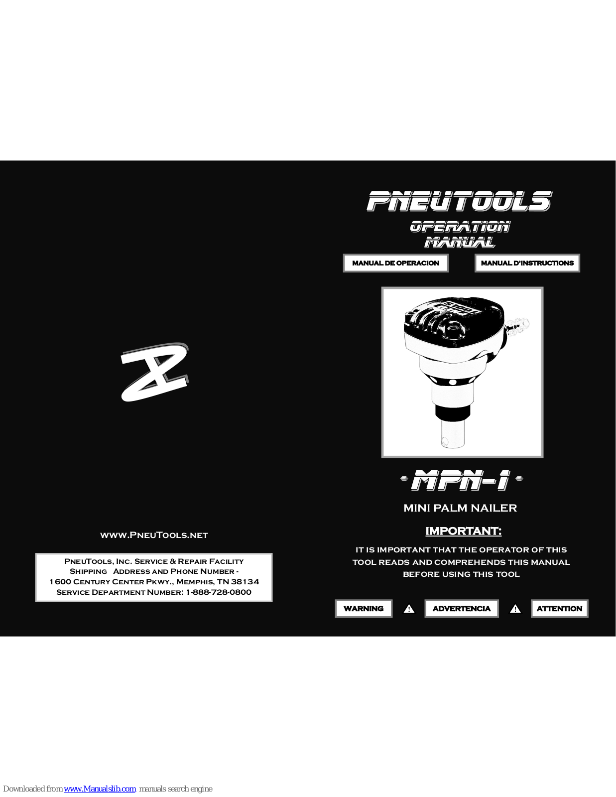 Pneutools MPN-1 Operation Manual - ManualMachine.com