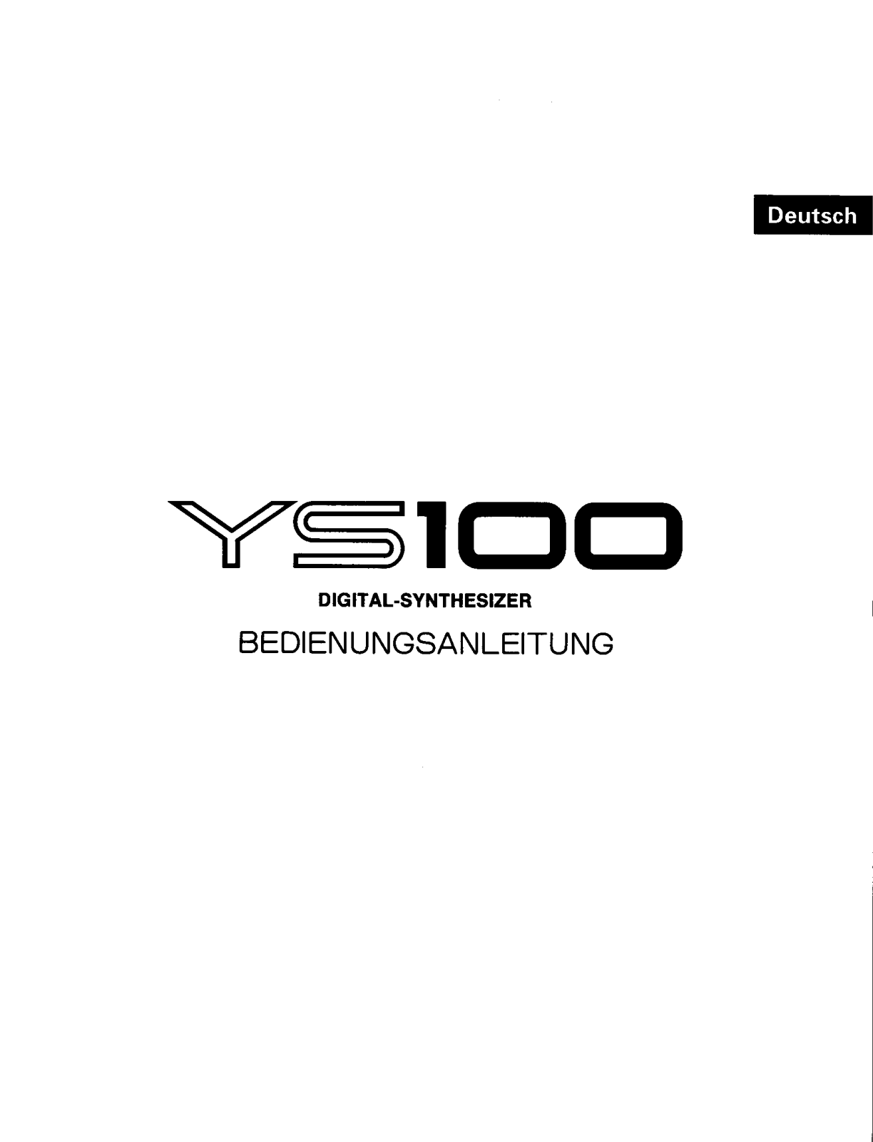 Yamaha YS100 User Manual