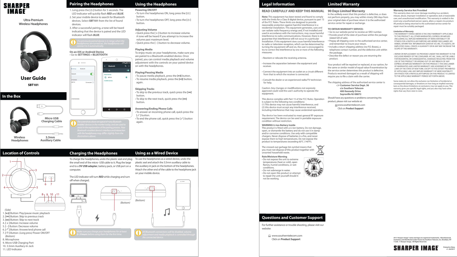 Sharper image SBT101 User Manual