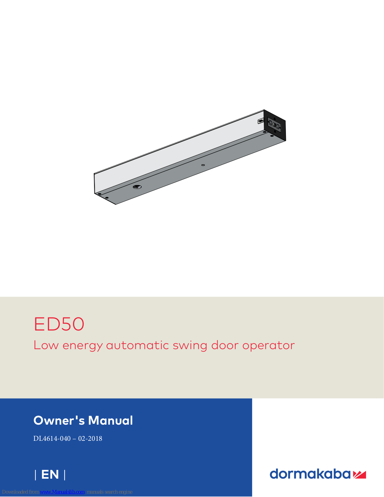 Dormakaba ED50 Owner's Manual