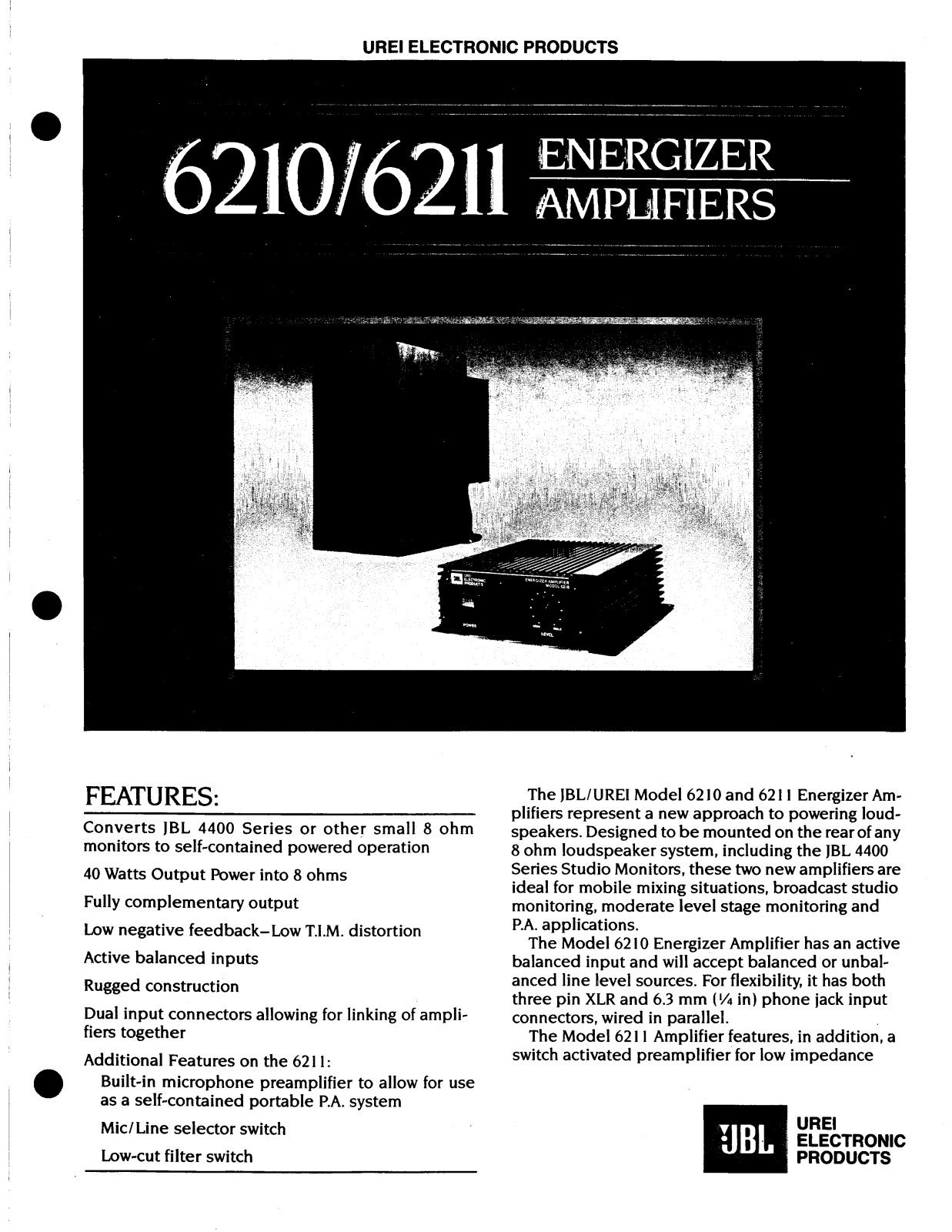 JBL UREI 6211, UREI 6210 User Manual