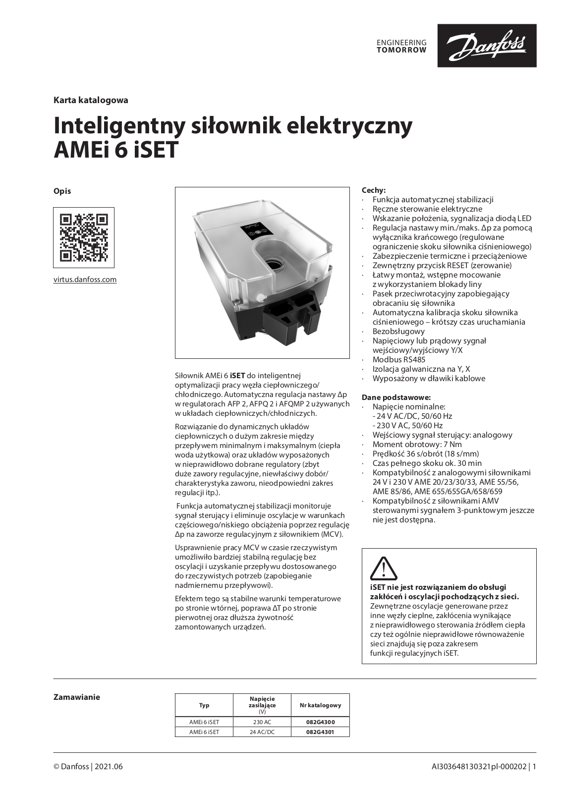 Danfoss AMEi 6 iSET Data sheet