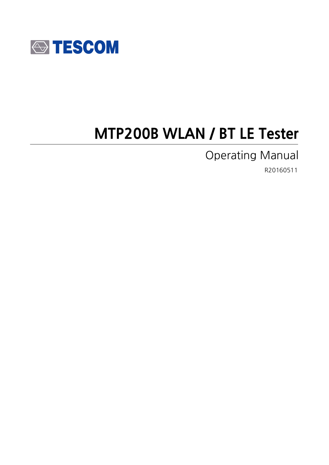 Tescom MTP200B Operating Manual