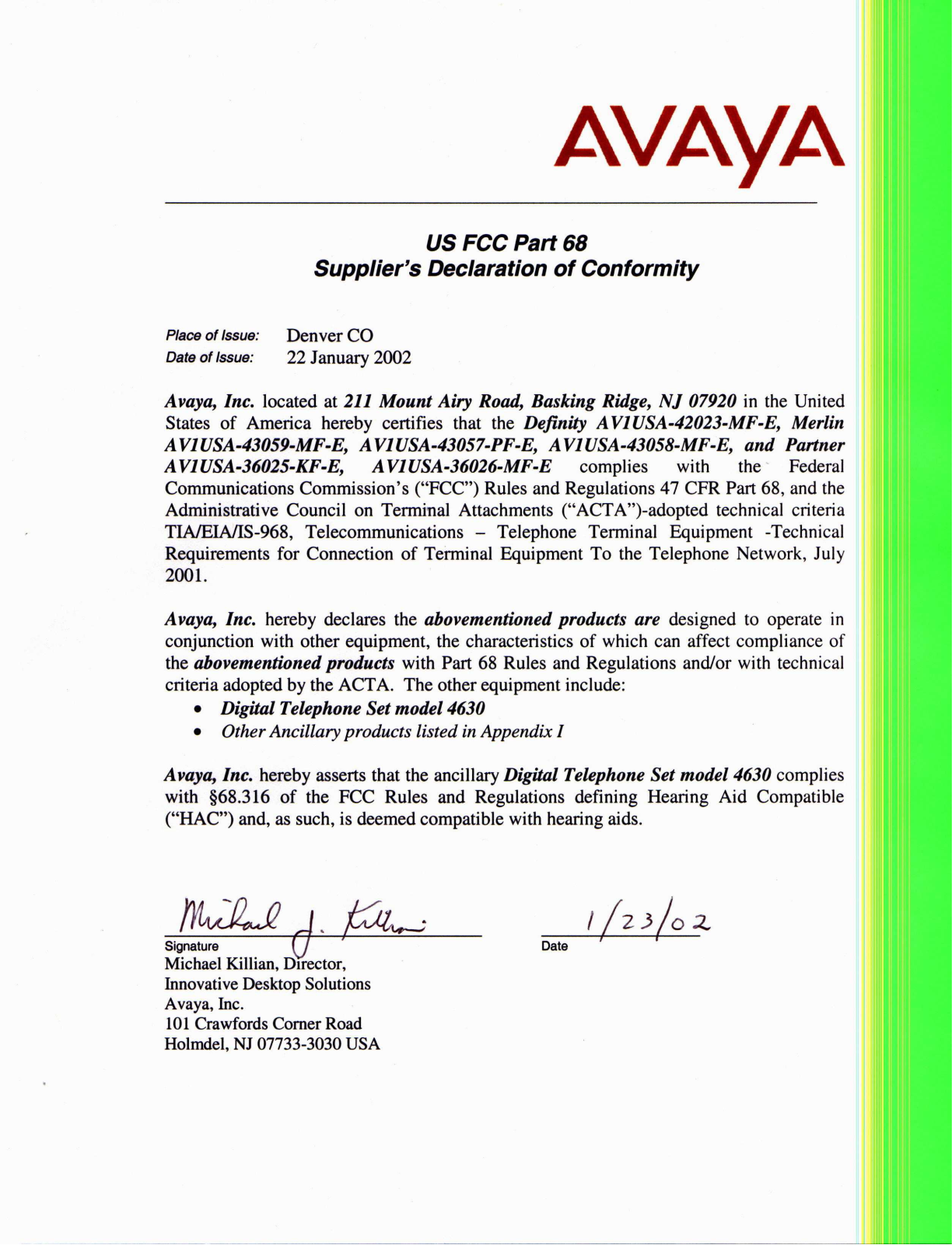 Avaya IP Phone 4630 User Manual