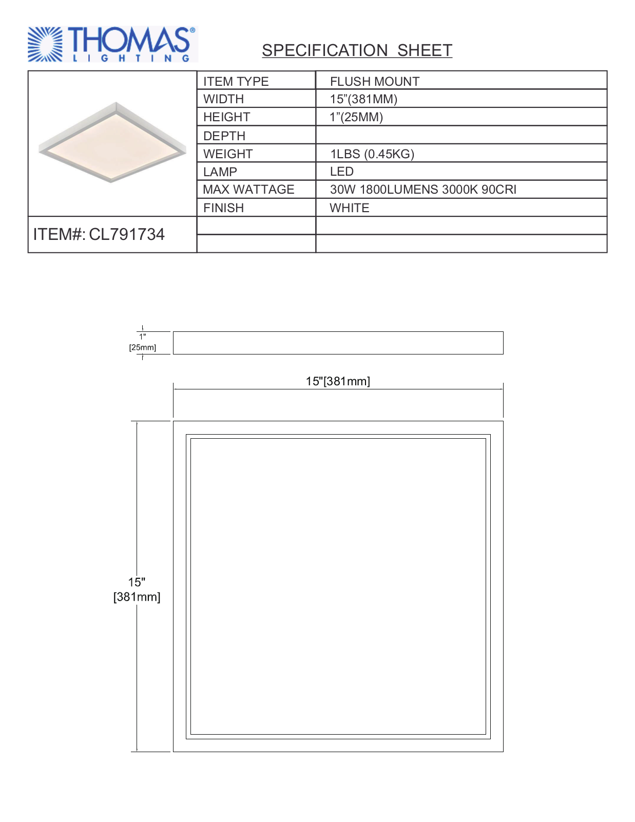 Thomas Lighting CL791734 User Manual - ManualMachine.com
