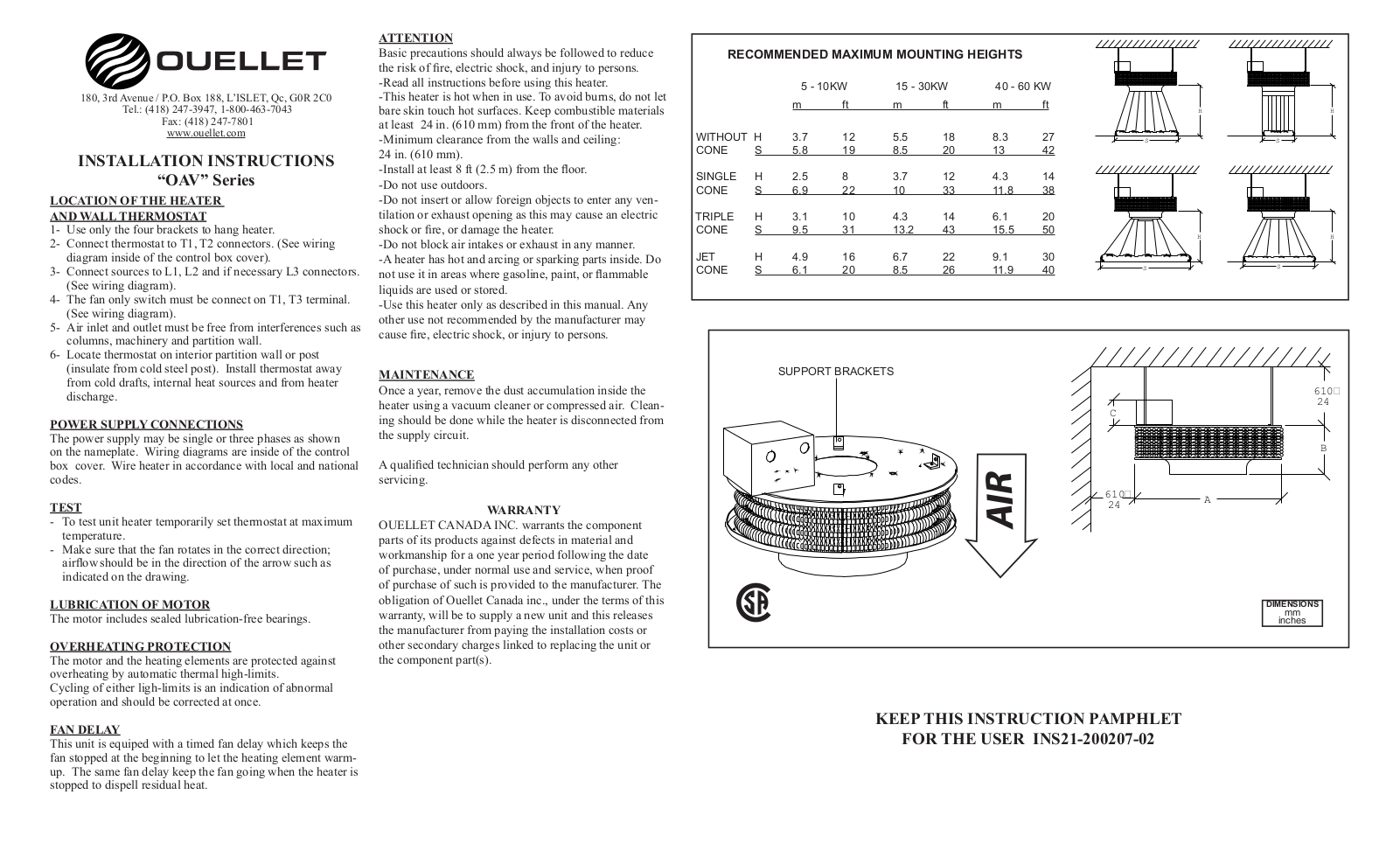 Ouellet OAV User Manual