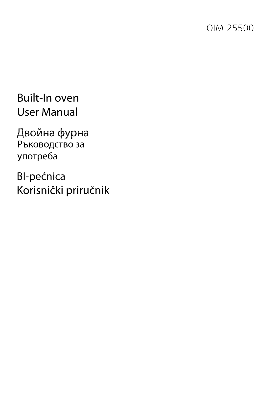 Beko OIM25500 User manual