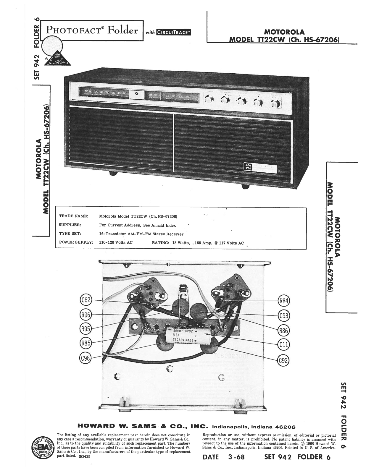 Motorola TT22CW Service Manual