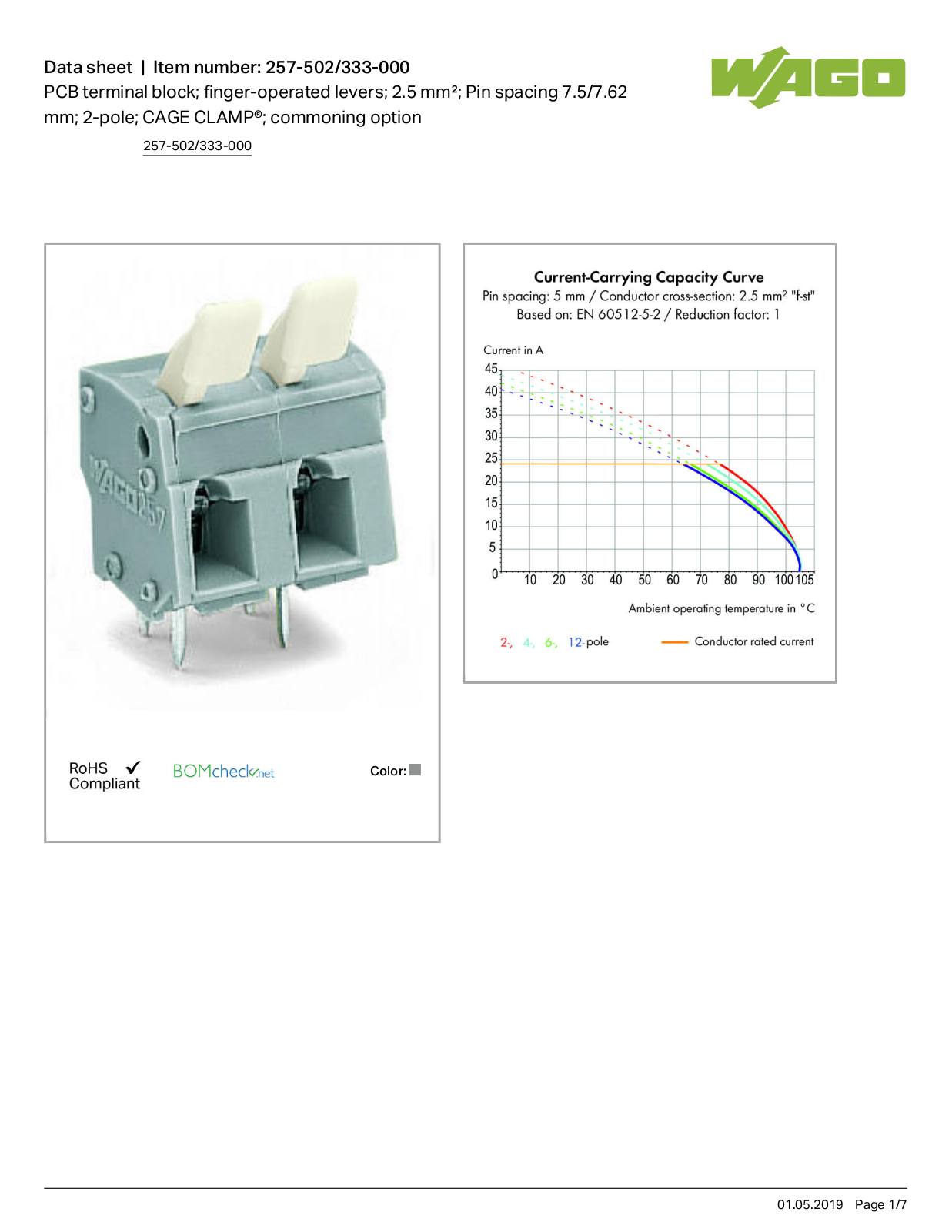 Wago 257-502/333-000 Data Sheet