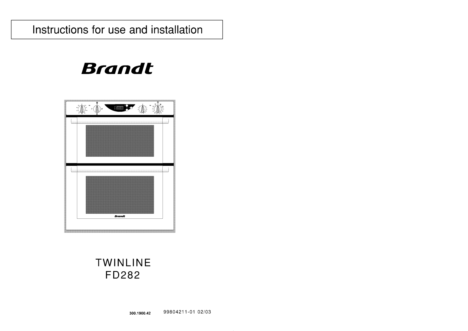 Brandt FD282WU1, FD282BU1, FD282XU1 User Manual