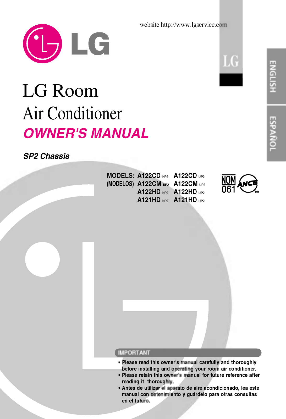 LG LS-C112PDL2 Owner's Manual