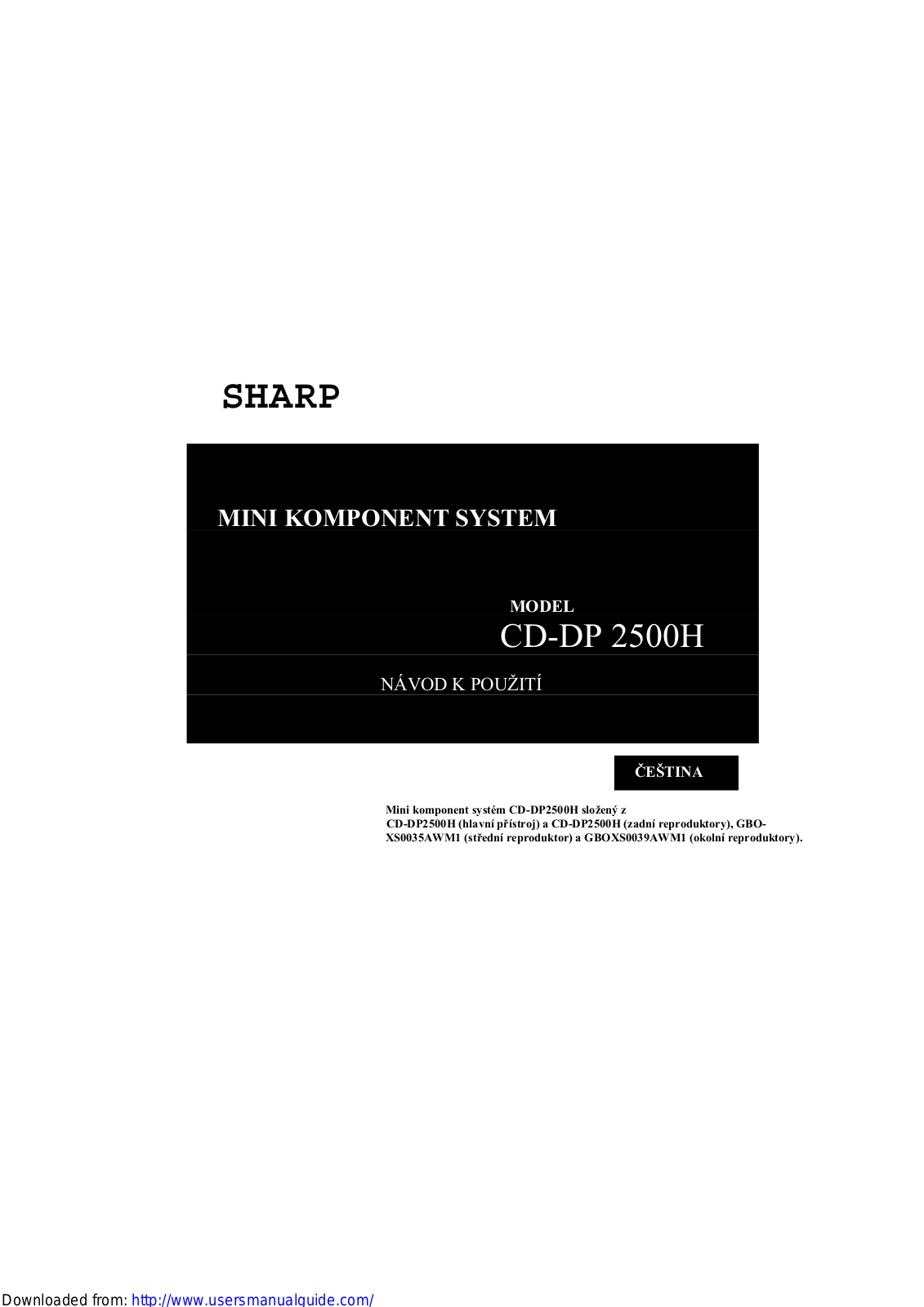 SHARP CD-DP2500H User Manual