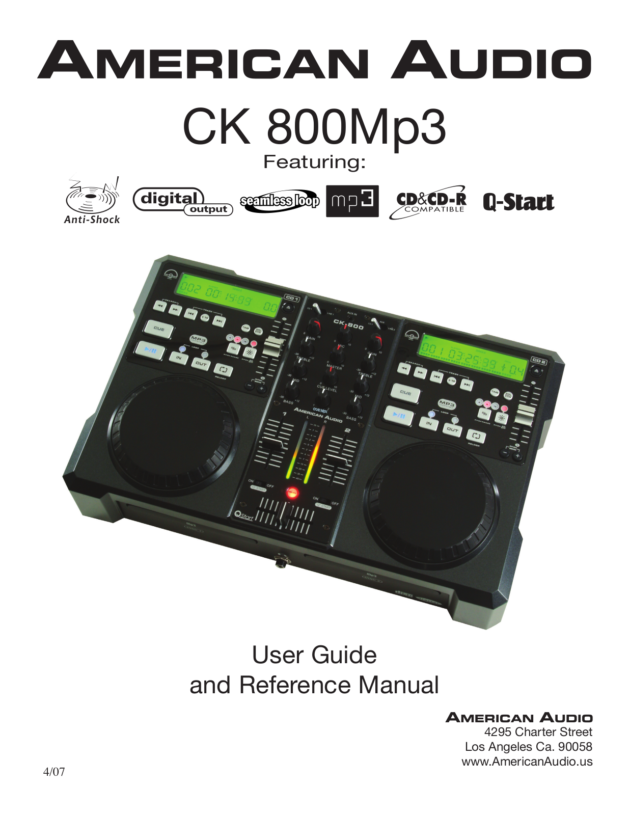 American Audio CK 800MP3 User Manual