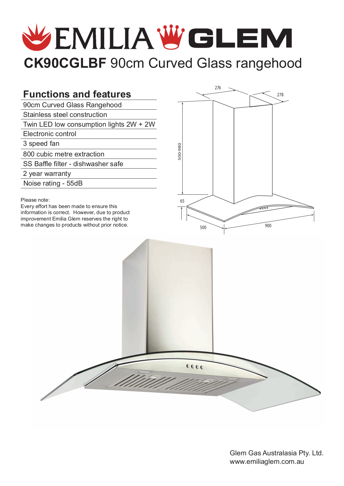 Glem CK90CGLBF User Manual