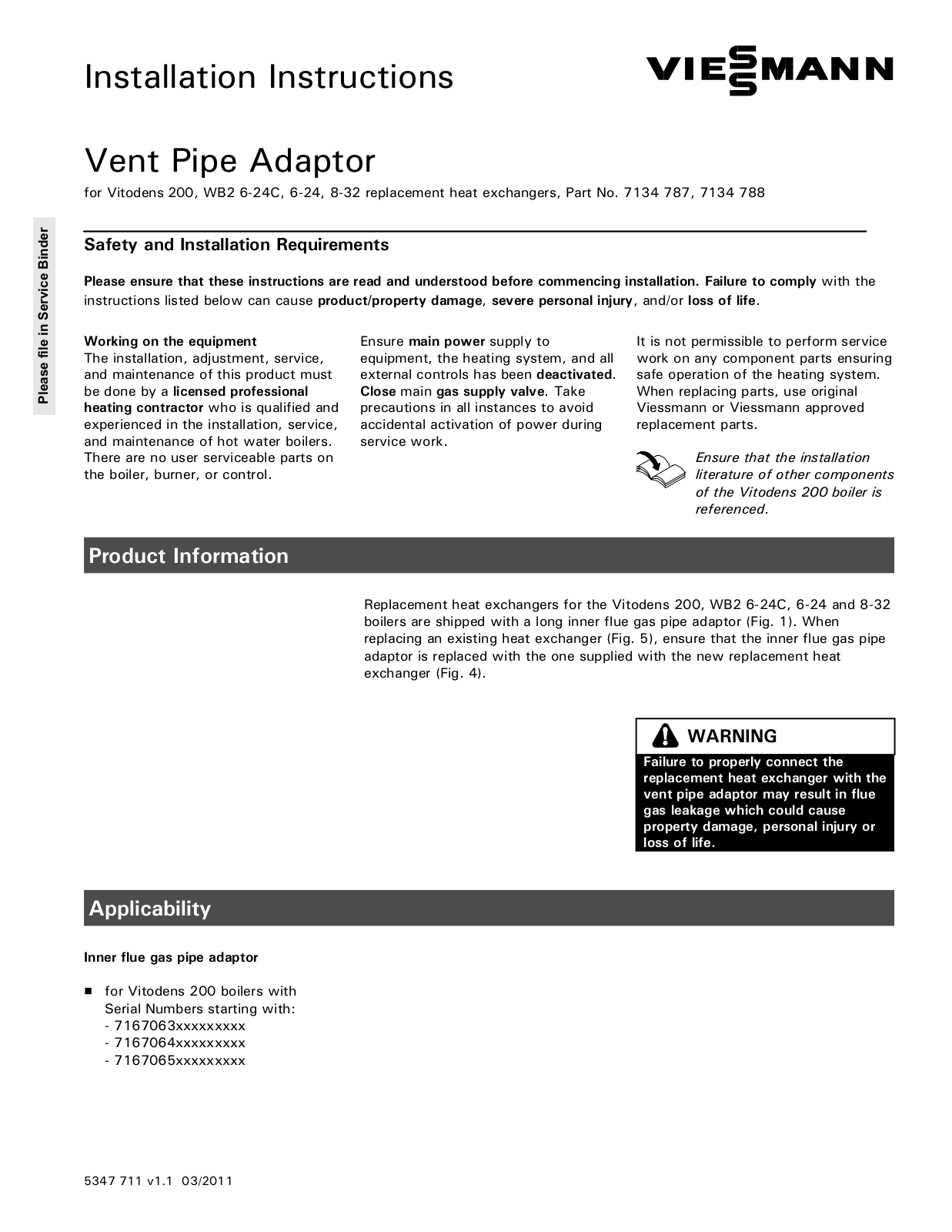 Viessmann Vitodens 200, WB2 6-24C, WB2 6-24, WB2 8-32 Installation Instructions Manual