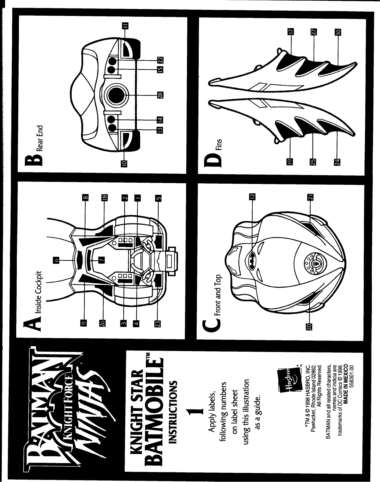 HASBRO Batman Night Force Ninjas User Manual