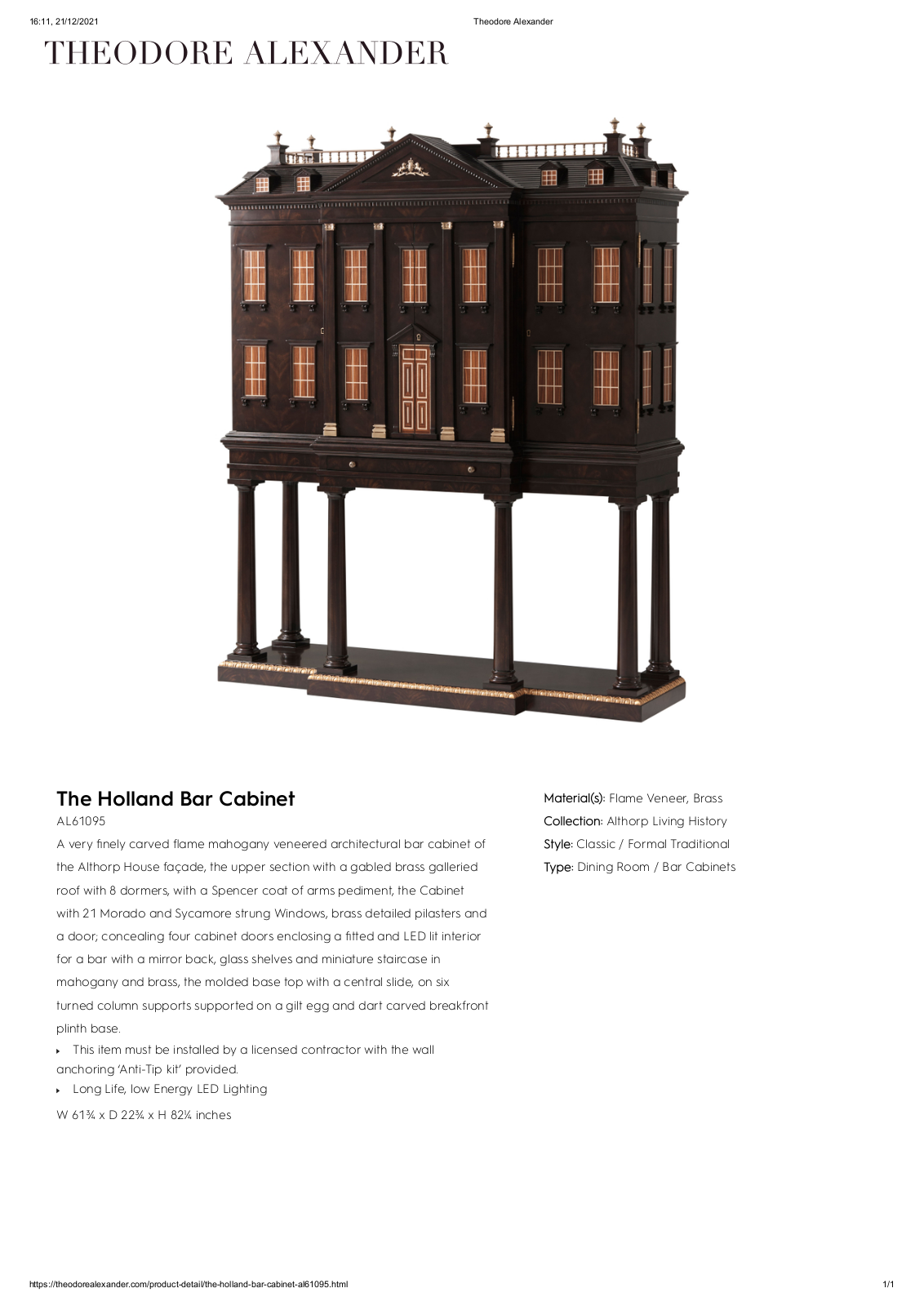Theodore Alexander FPLJ3892 Specifications - ManualMachine.com