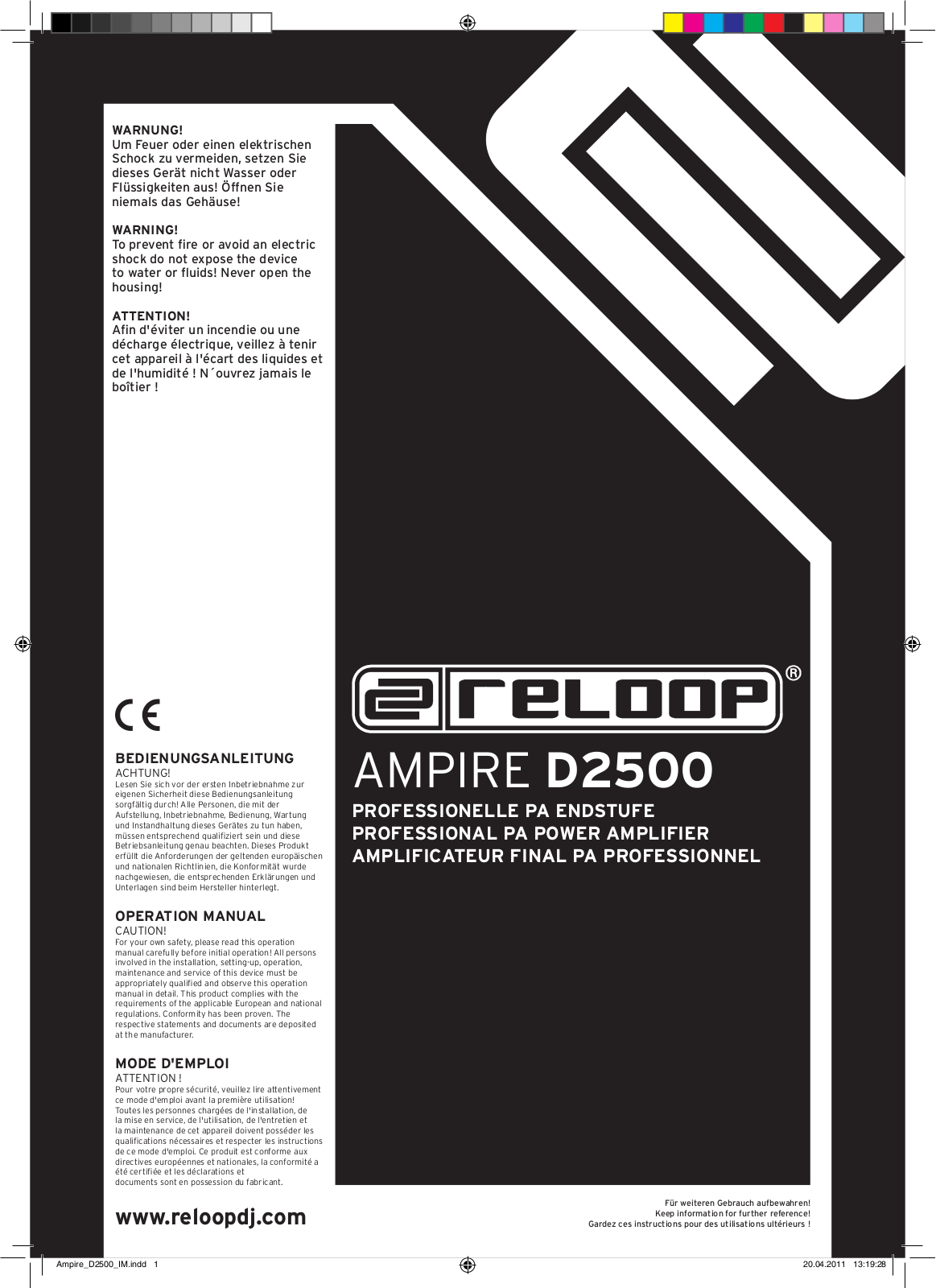 Reloop D2500 User Manual