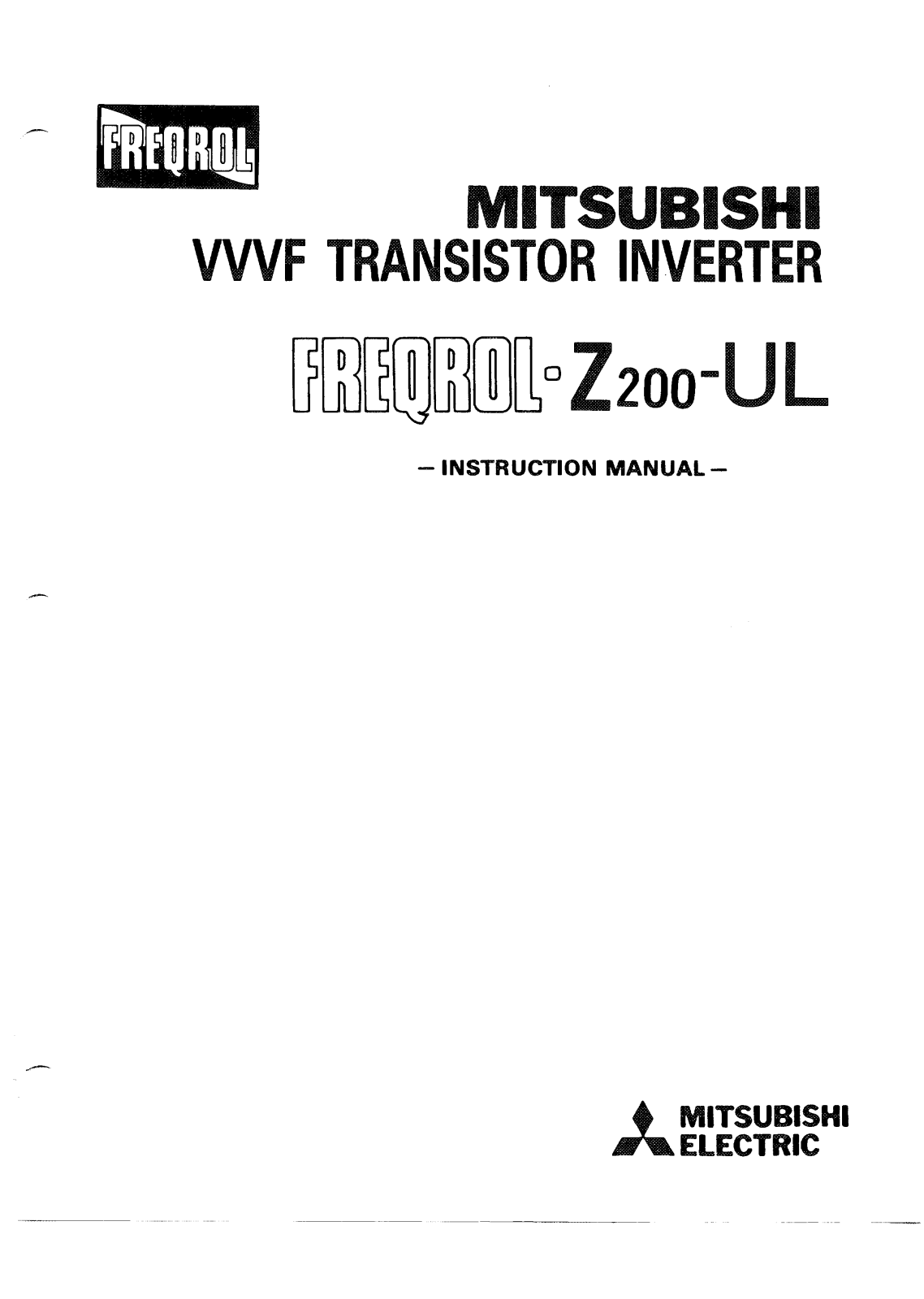 Mitsubishi FREQROL Z200-U Instruction Manual